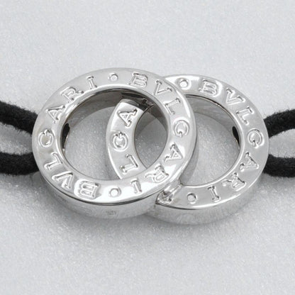 Bvlgari Bulgari Double Logo Silver 925 Black Unisex 11.2g Bracelet