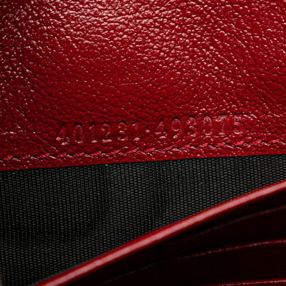 Gucci GG Dionysus Chain Shoulder Bag Wallet Bag 401231 Black Red Tweed Leather