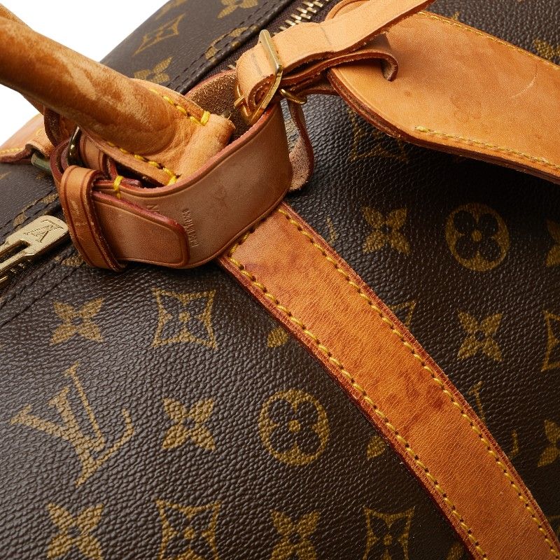 Louis Vuitton Monogram Keepall 55 Boston Bag Travel Bag M41424 Brown PVC