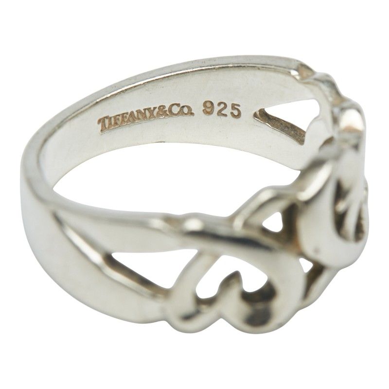 Tiffany & Co Triple Rubbing Heart Sv925 Silver Ladies Tiffany & Co