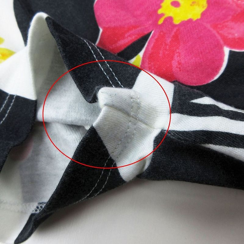 Christian Dior 04ss Dolls Stripe Floral V-Neck T-Shirt Short Sleeves Size M