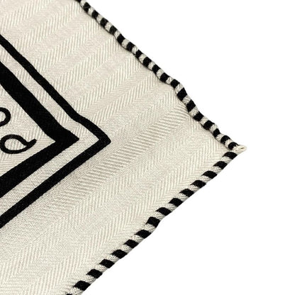 Hermes Stole (shawl) Carre Geant/shawl Carre 140 Ivory×black Festival Des