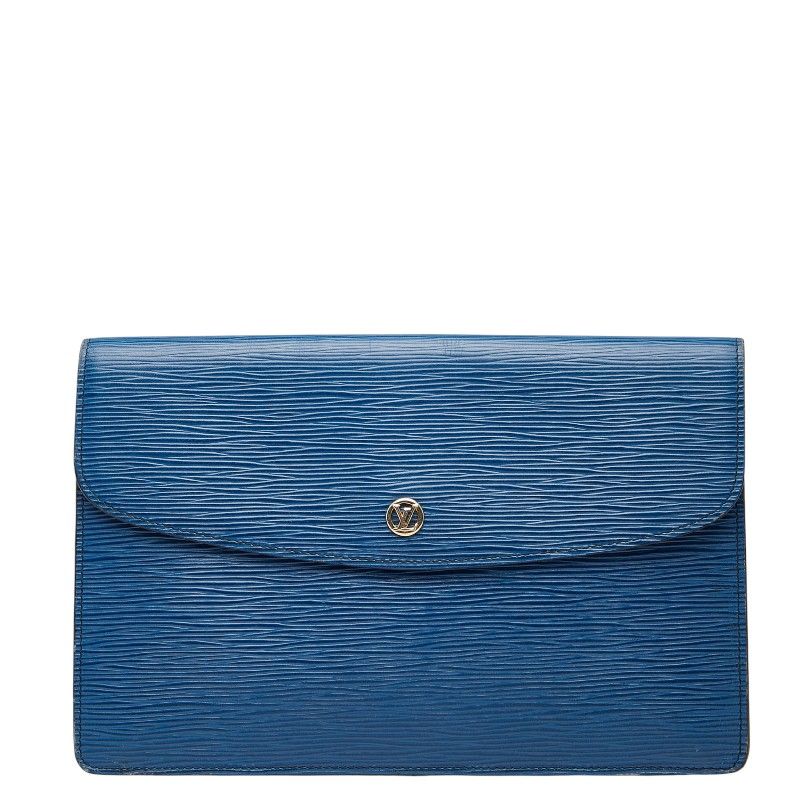 Louis Vuitton Epi Montaigne 27 Second Bag Clutch Bag M52655 Toledo Blue Leather