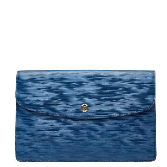Louis Vuitton Epi Montaigne 27 Second Bag Clutch Bag M52655 Toledo Blue Leather
