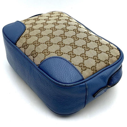 Gucci 449413 Shoulder Bag GG Canvas/leather Blue/brown Women