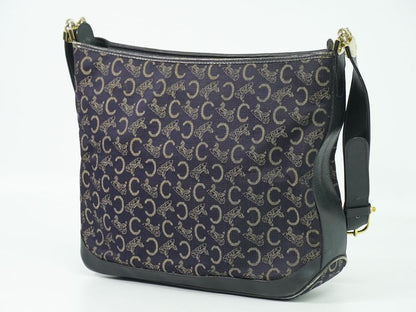 Authentic Celine C Macadam Shoulder Bag Canvas Navy Macadam Bag Pre-owned