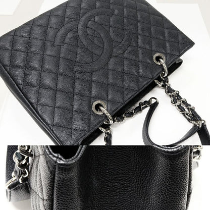 Chanel Tote Chain Shoulder Bag Matelasse GST Large Shopping Bag Caviar Skin