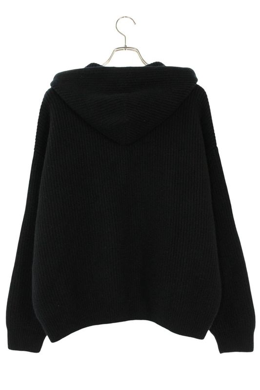 Celine Ry01k0zpy Leather Logo Patch Pullover Knit Hoodie Men's M