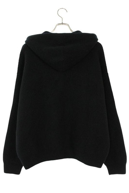 Celine Ry01k0zpy Leather Logo Patch Pullover Knit Hoodie Men's M