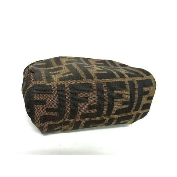 Fendi FF Vintage Zucca Canvas Mini Bag Small Pouch Cosmetic Tan