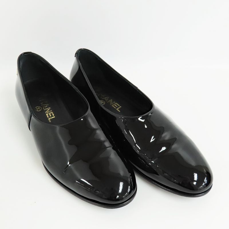 Chanel Loafers 25C G46194 Black Coco Mark 37 Patent Leather Enamel