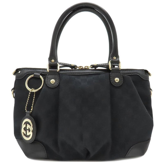 Gucci 2way Bag Sookie 2way GG Canvas Black Gold Hardware Black Shoulder Handbag