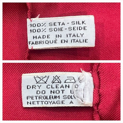 Chanel CC Logo Scarf Large Silk 100% Red
