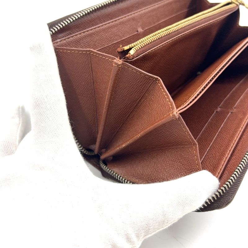 Louis Vuitton Zippy Wallet Monogram Fuchsia PVC Brown Round Zipper Long Wallet