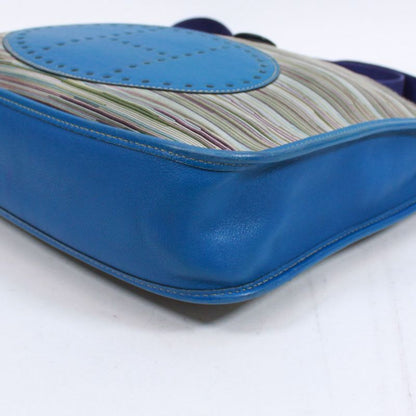 Hermes Evelyn 1 PM Leather And Chevre Blue Shoulder Bag Gold