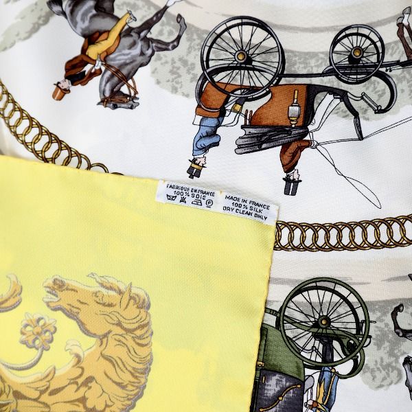 Hermes Carre 90 Carre 90 Scarf Ron Chien Walk To Scarf Hermes Yellow
