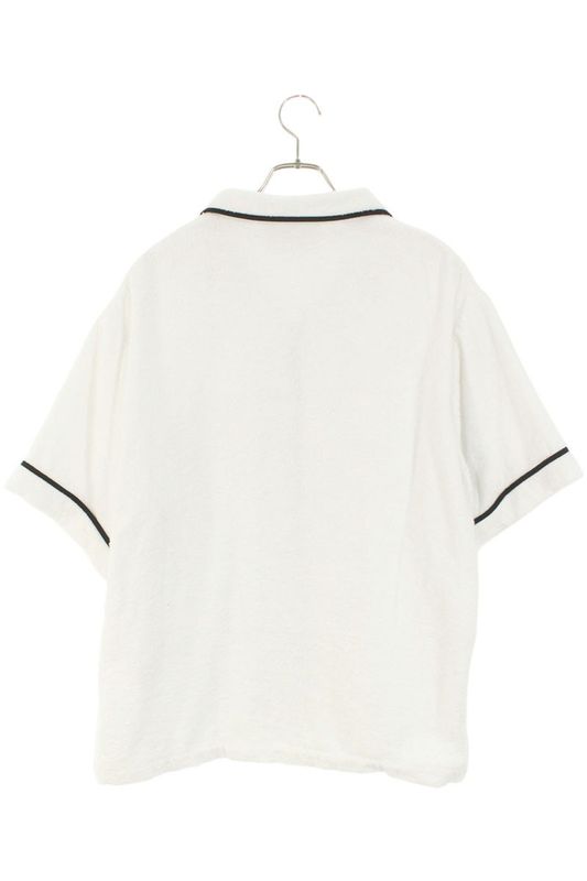 Prada Sc559 Logo Plate Cotton Terry Bow Ring Short Sleeve Shirt Men's L