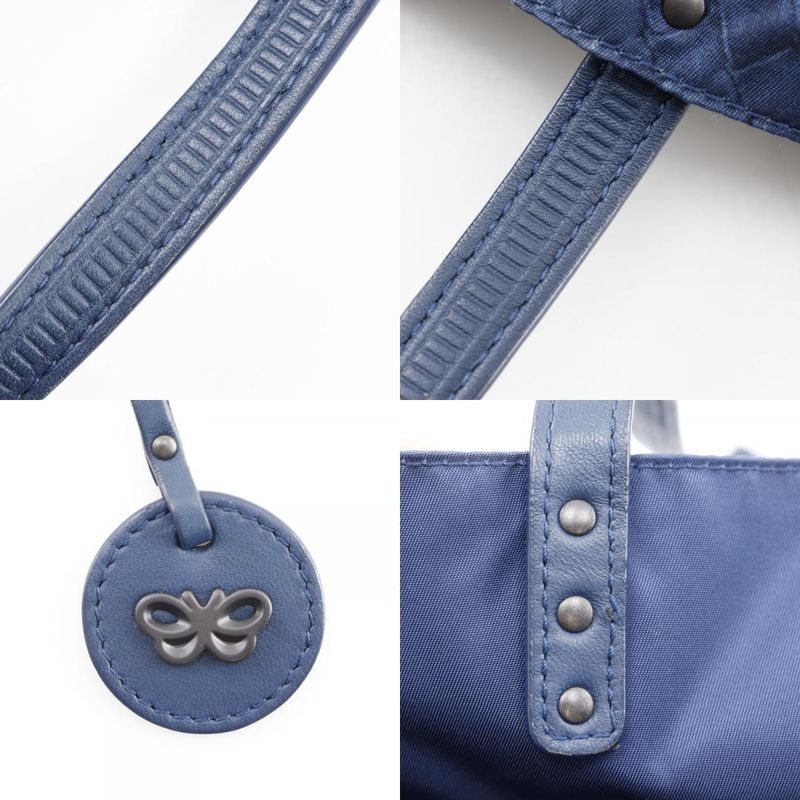 Bottega Veneta Bottega Veneta Intreccio Illusion Nylon Navy Blue Unisex Tote Bag