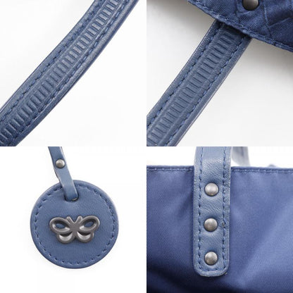 Bottega Veneta Bottega Veneta Intreccio Illusion Nylon Navy Blue Unisex Tote Bag