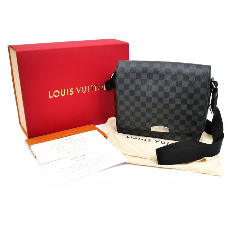 Louis Vuitton Damier Graphite District PM NV2 N40349 Shoulder Bag Black