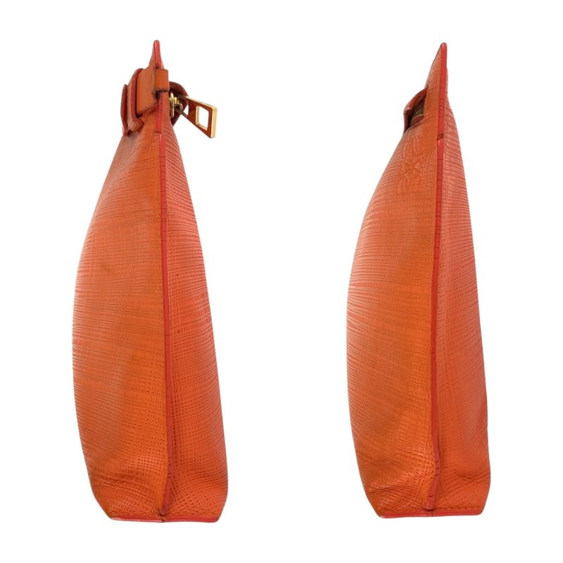 Loewe Anagram Orange Gold Hardware Leather 101 88 K05 Clutch Bag Second Bag