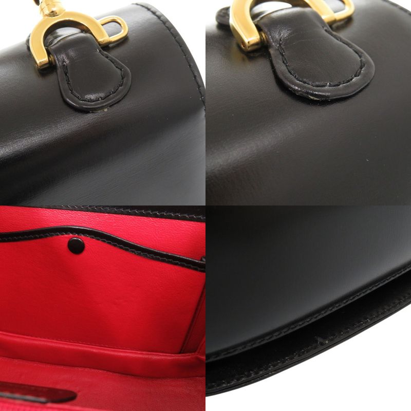 Gucci Bamboo 000 46 0188 Leather Black 2WAY Handbag Shoulder Bag 0257 Gucci