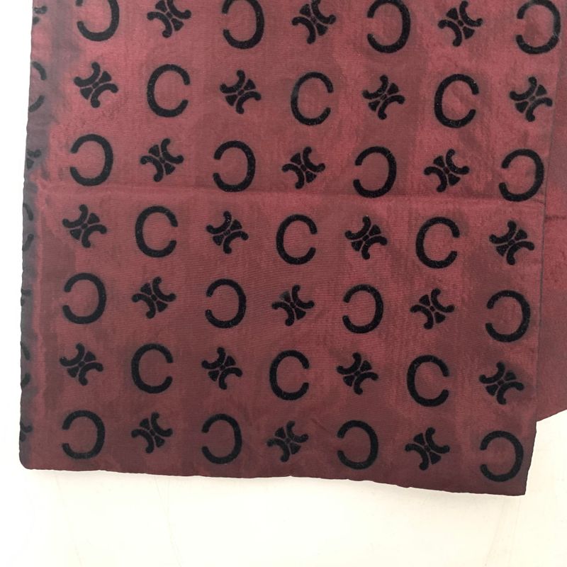 Celine Stole Silk Purple Logo