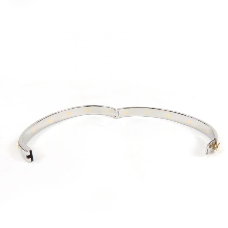 Gucci G Logo Combination Color Bracelet Bangle Silver Gold 17 With Box And