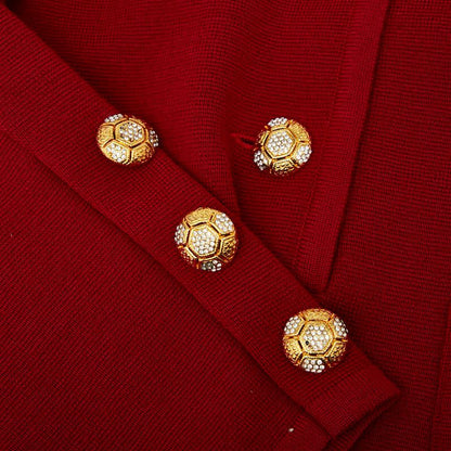 Saint Laurent Knit Dress Size: L Red Wool Women's Saint Laurent