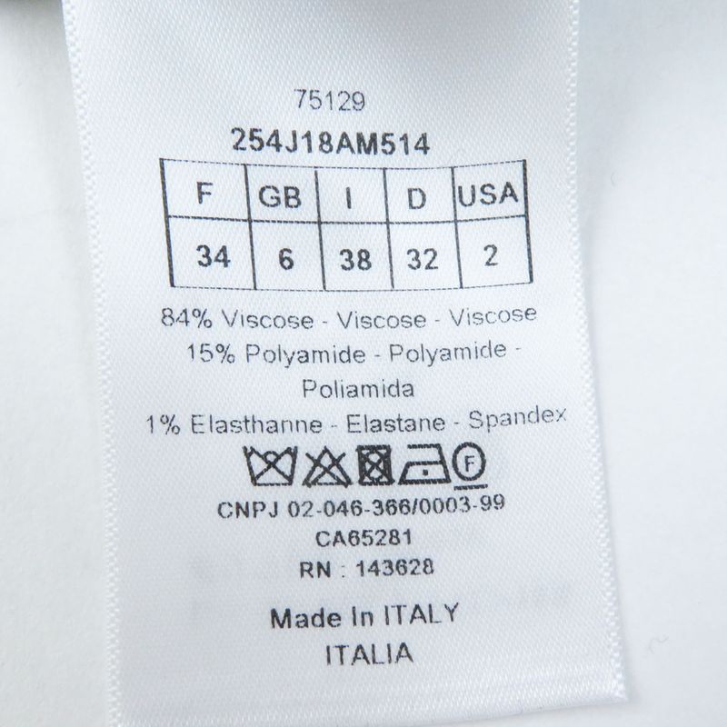 Christian DIOR 22 254j18am514 Gingham Checked Flared Skirt Black White 38 Made