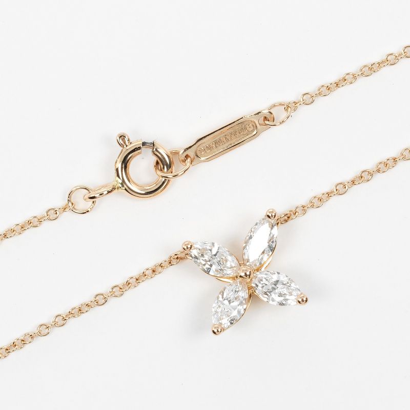 Tiffany & Co Victoria Medium 18K Pink Gold And Diamonds Ladies 2.21g Necklace