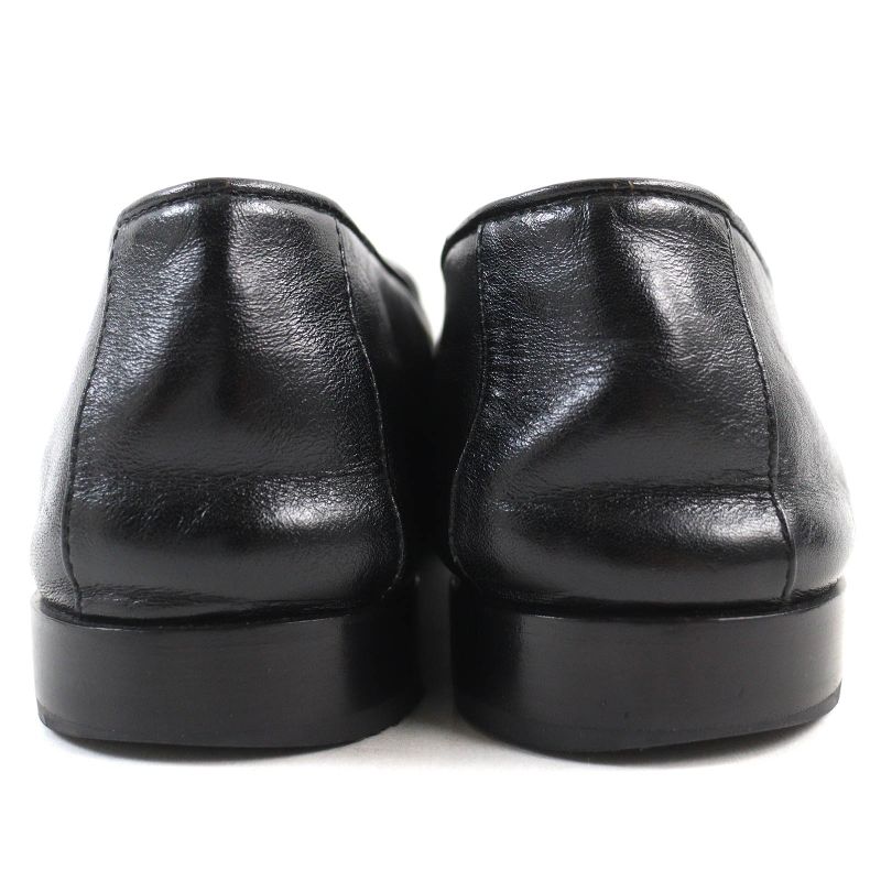 CHANEL 2023 23A G45008 Coco Mark Shiny Calfskin Leather Loafers Black 36