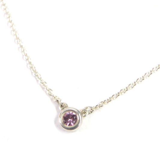  Tiffany & Co Colored Visa Yard Sv925 Pink Sapphire Chain Necklace Silver Made