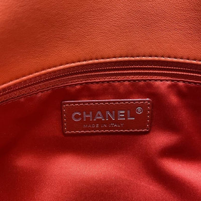 Chanel Shoulder Bag Ultra Stitch Orange Flap Bag / Silver Hardware / Chain