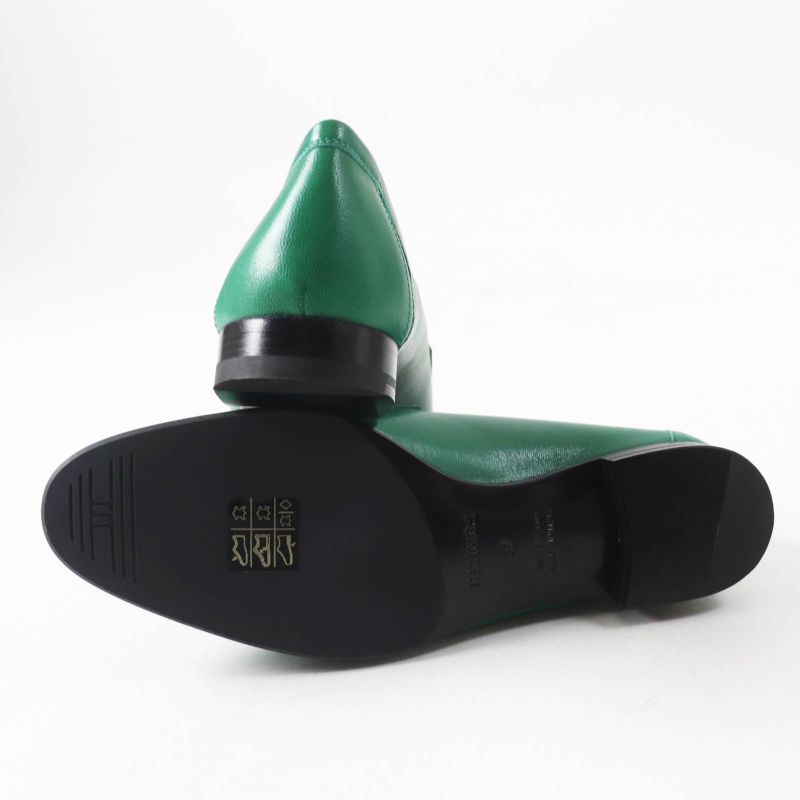 Hermes Moccasins Paris Constance Silver Hardware Leather Loafers Green 37 With