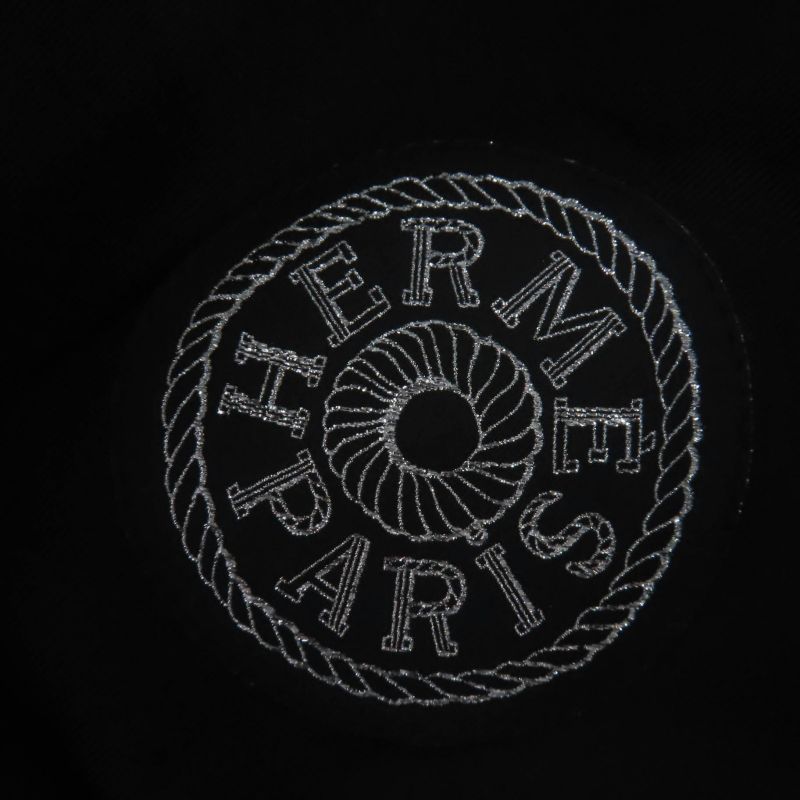 Hermes Cabourg En Finesse 100% Wool Logo Button Logo Patch Casket Black 59 Made