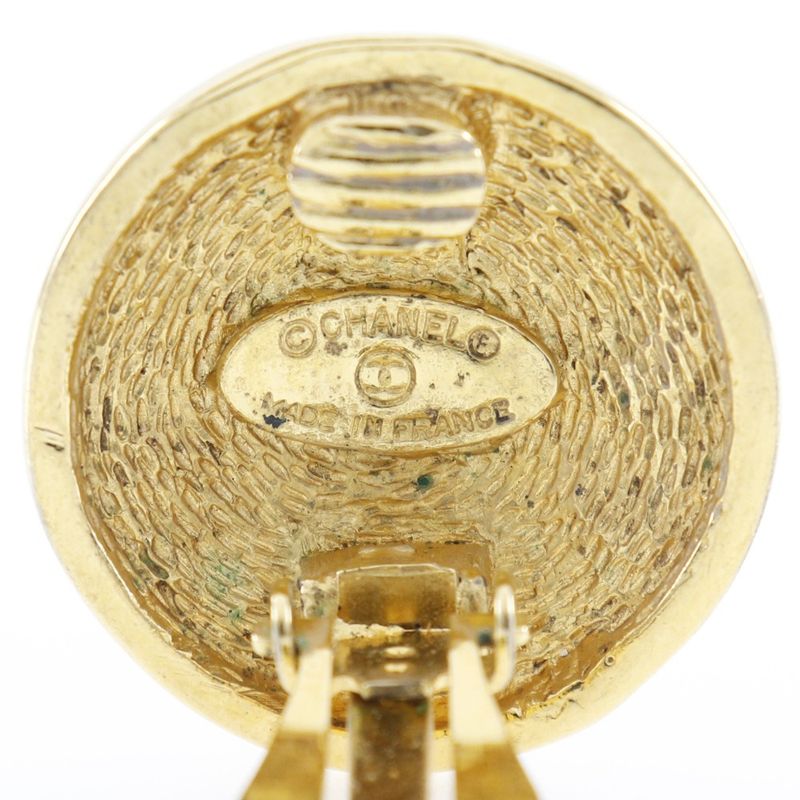 Chanel Coco Mark Matelasse Vintage Gold Plated Ladies 18.1g Earrings