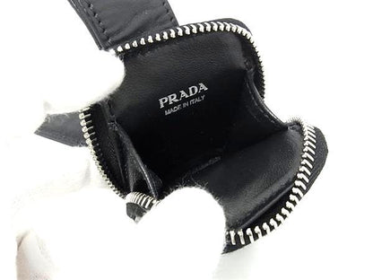 Prada Leather Coin Case Black Fj8276