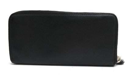 Saint Laurent/Yves Saint Laurent Long Wallet Ladies Women Leather Genuine Black