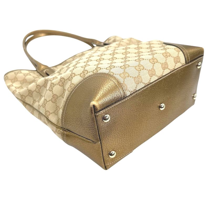 Gucci 181779 Handbag Canvas Tote Bag Gucci Beige