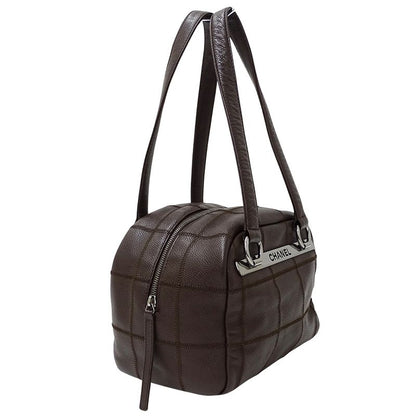 Chanel Bag Choco Bar Ladies Branded Handbag Shoulder Bag Caviar Skin Brown