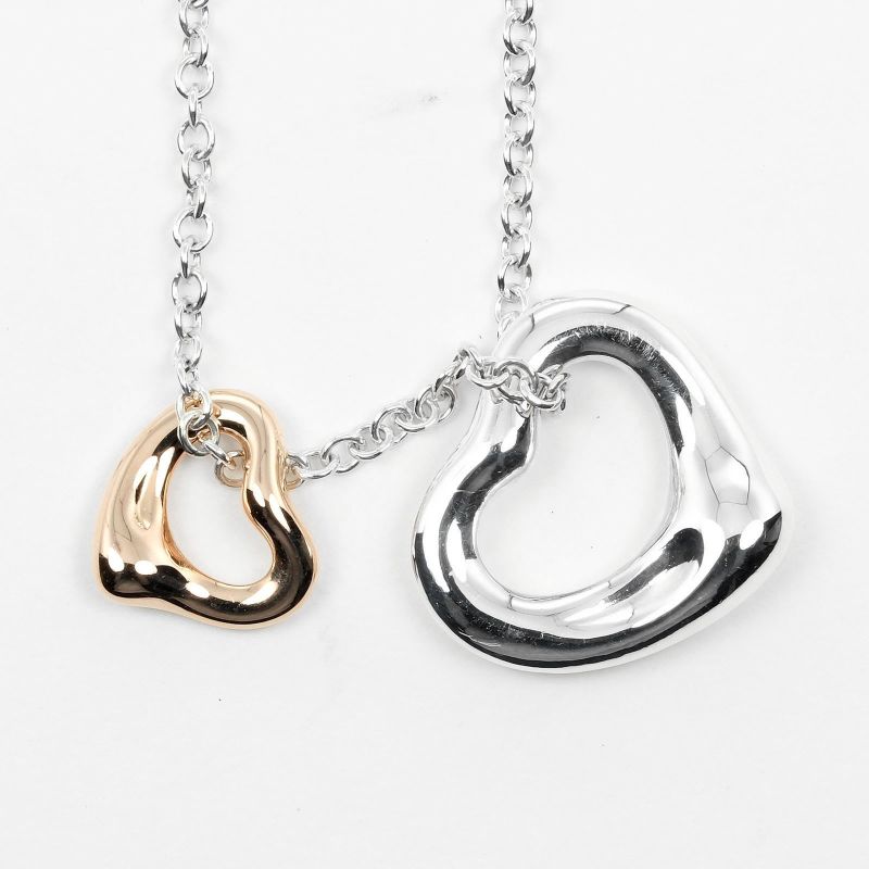 Tiffany & Co Double Open Heart Extra Mini 11mm (0.43in) & 7mm (0.28in) Silver
