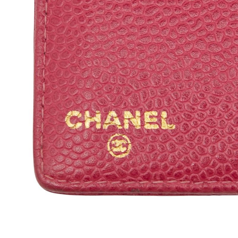 Chanel Coco Mark Notebook Cabas - 5 Hole Pink Caviar Skin Ladies Chanel