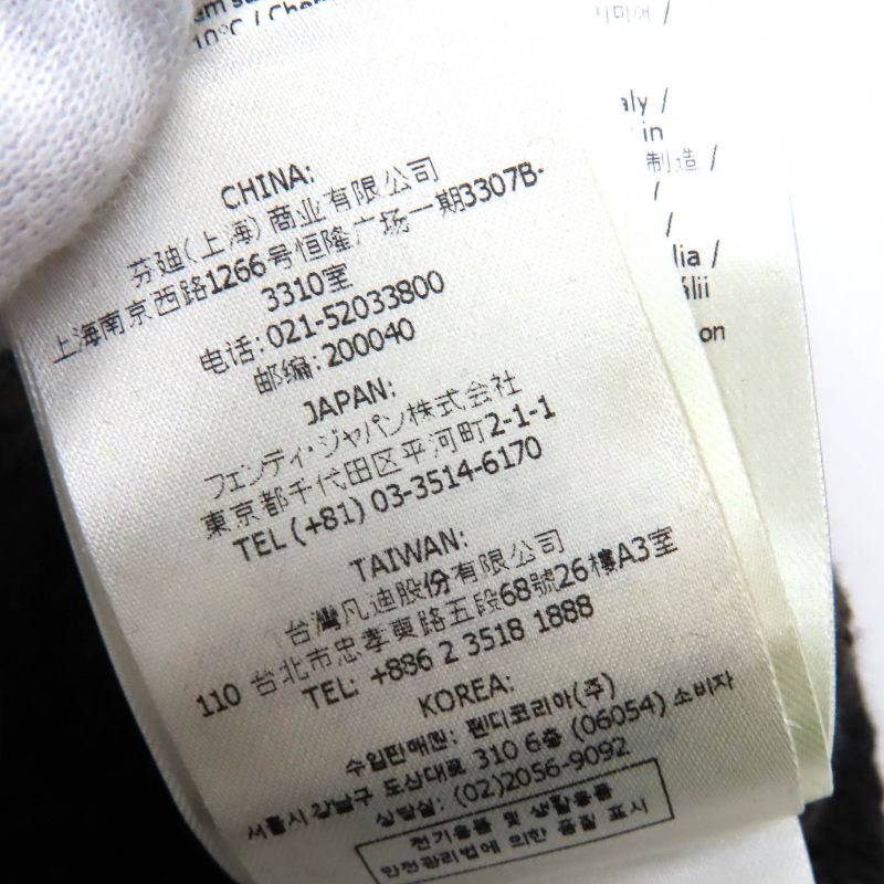 Fendi 2022 Fzx034 Cashmere Blend FF Logo Zucca Pattern Monogram Crewneck Long