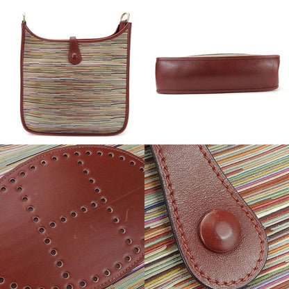 Hermes Shoulder Bag Shoulder Evelyne 1PM □F Engraved Vibrato Bordeaux Leather