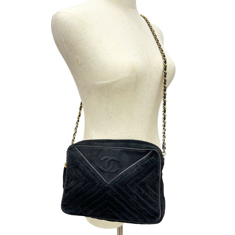 Chanel Chain Shoulder V-stitched Suede Women's Shoulder Bag