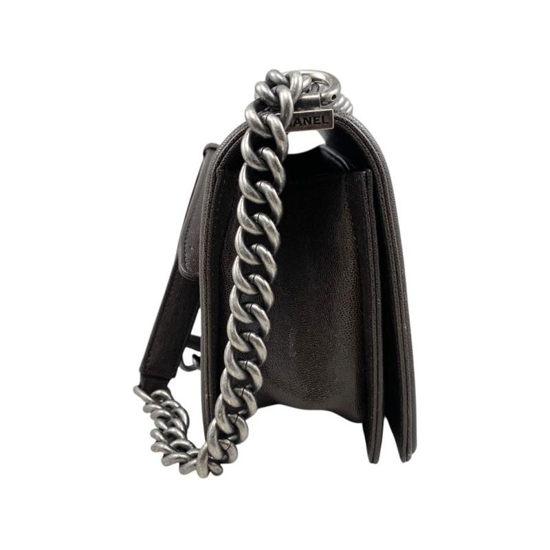 Chanel Boy Chanel Shoulder Bag Chain Bag A67086 Matelasse Caviar Skin Coco Dark