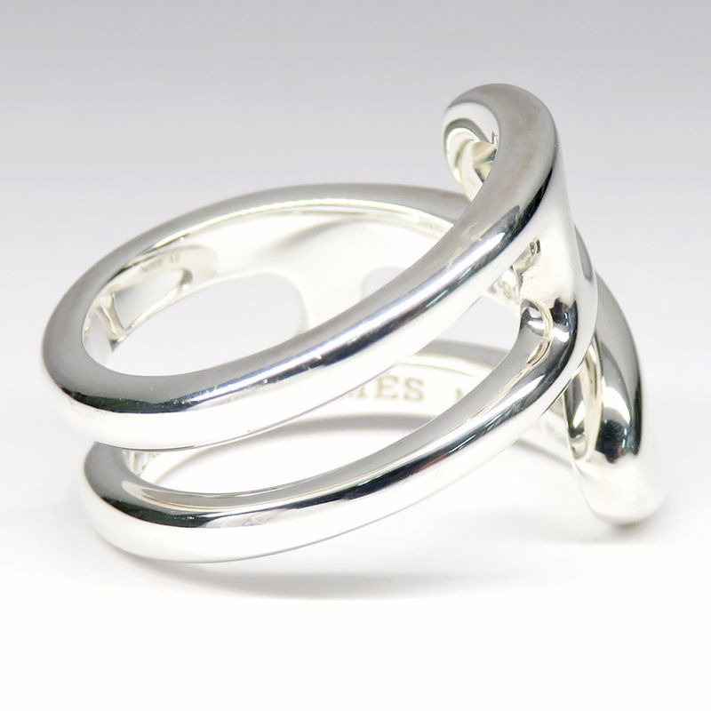 Hermes Ring Chaine D'ancre Punk H117620b #49 Approx 9 Ag925 SV Silver