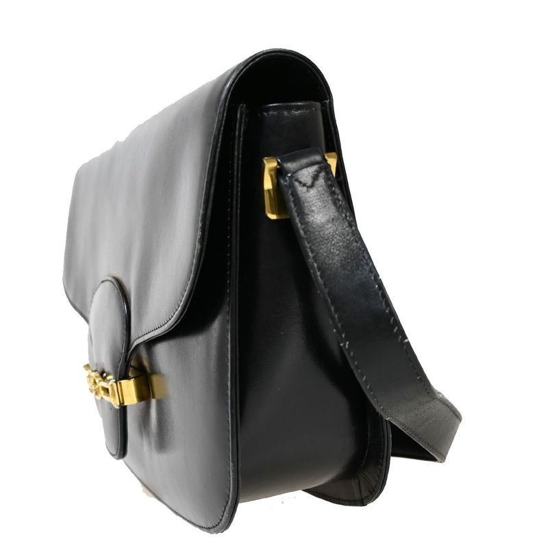 Celine Carriage Shoulder Bag Leather Black 83fa496