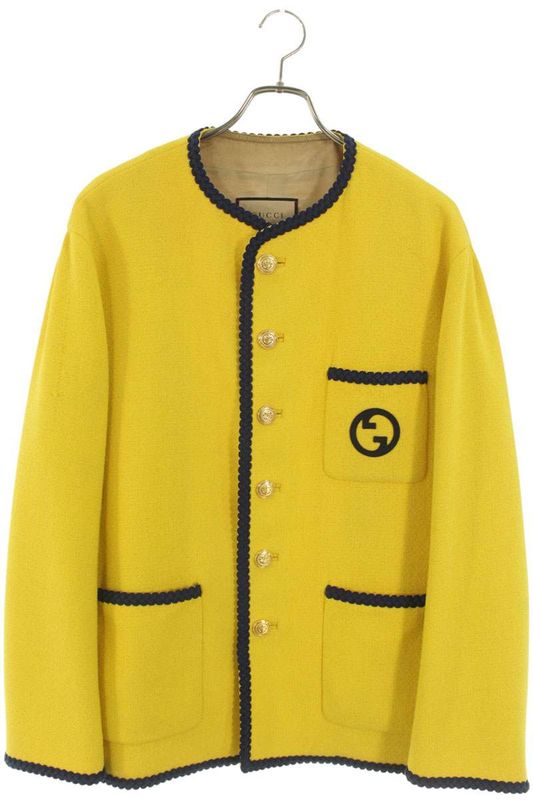 Gucci 741095 Zam2f Embroidered Tweed Jacket Men's 48